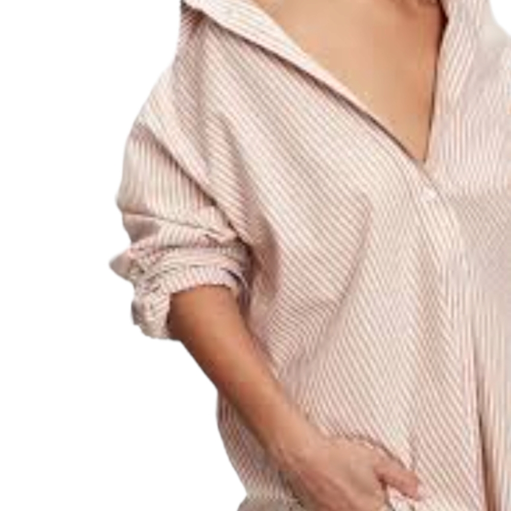 Gap Women's Weekend Tunic Button Down Camel Strip… - image 2